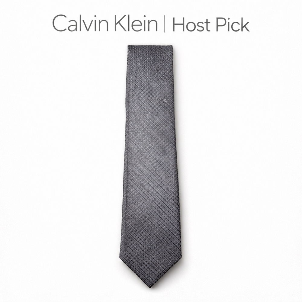 Calvin Klein Men’s Gray Silk Blend Tie NWT Designer Office Business Wedding